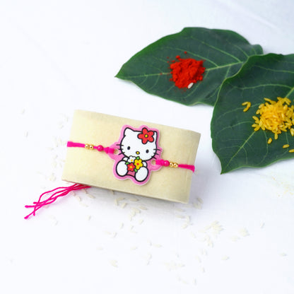 Hello Kitty Rakhi for Kids with Complimentary Roli Chawal