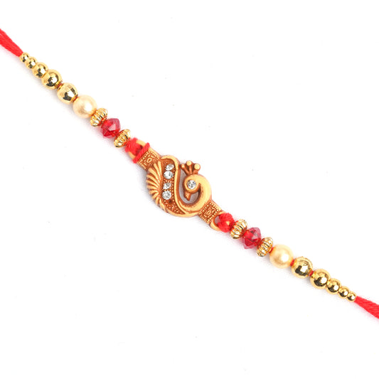 Designer Peacock Rakhi Beautiful Peacock Rakhi for Brother with Complimentary Roli Chawal