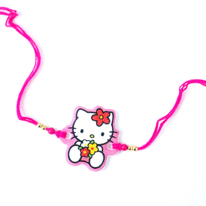 Hello Kitty Rakhi for Kids with Complimentary Roli Chawal