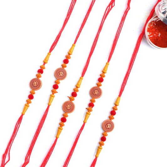 Set of 5 OM Traditional Rakhi for Brother Perfect Raksha Bandhan Gift for Brother