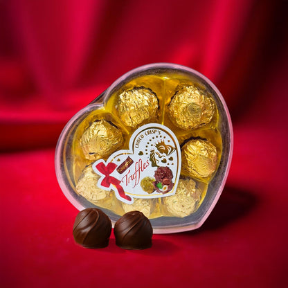 I Love U Red Mug with Teddy Art And Heart-Shaped Truffle Chocolates