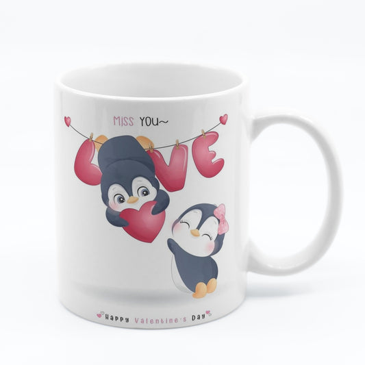 Miss You & Love Penguin Mug - Valentine's Day