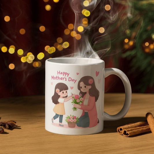 Happy Mother’s Day Mom & Daughter Ceramic Mug – 350 ML Gift Edition