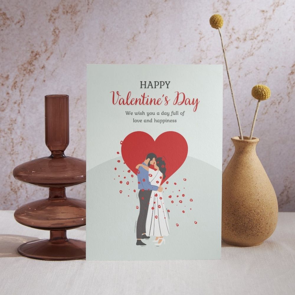 Happy Valentine's Day Greeting Card with Custom Message Option