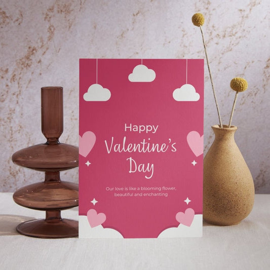 Happy Valentine’s Day Printed Greeting Card with Custom Message