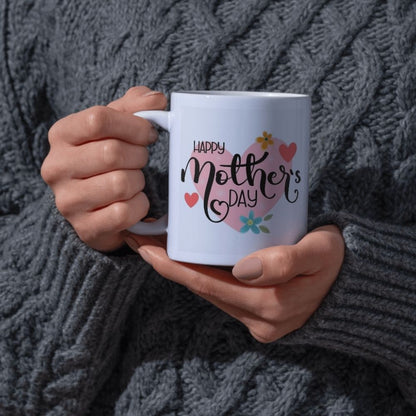 Happy Mother’s Day Mug with Heart Design – 350 ML Ceramic Gift for Mom