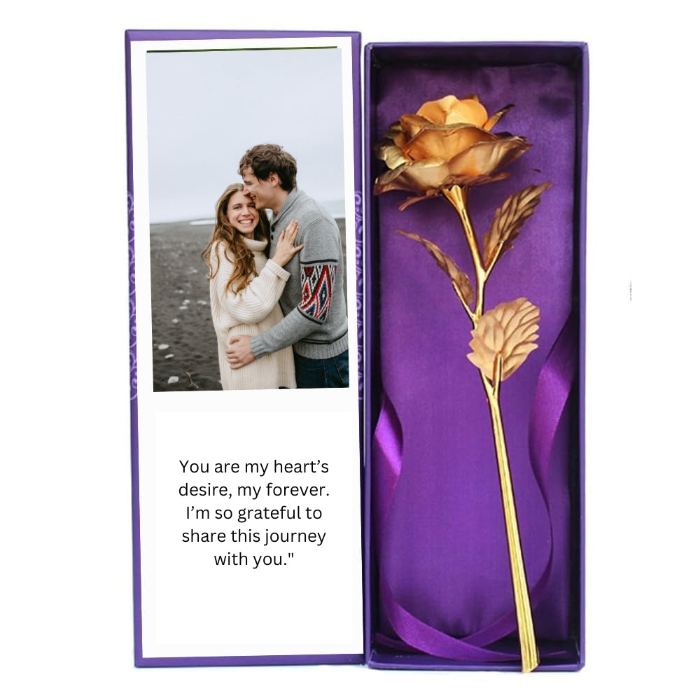 Customized 24k Gold Rose With Message & Photo