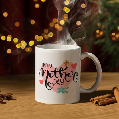Happy Mother’s Day Mug with Heart Design – 350 ML Ceramic Gift for Mom