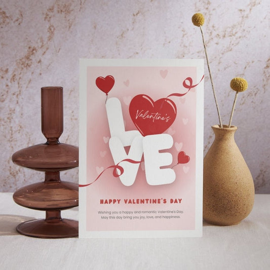 Love Printed Valentine’s Day Greeting Card with Custom Message