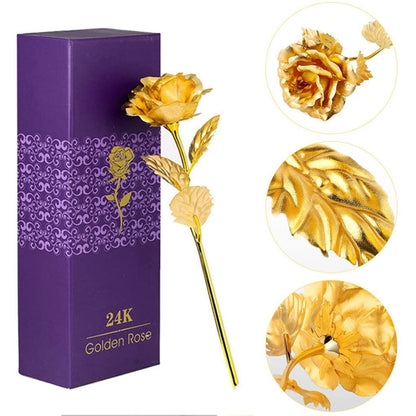 24K Gold Plated Rose with Personalized Message & Photo