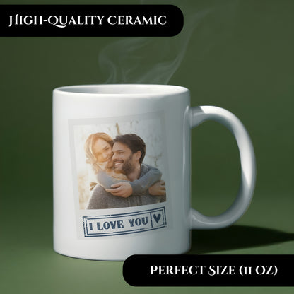 I Love You Couples Artwork Printed 11oz Ceramic Coffee Mug for Valentine's Day