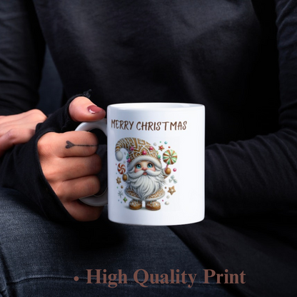 Merry Christmas Santa Claus Mug – Ceramic Holiday Coffee Mug with Christmas Decor Design