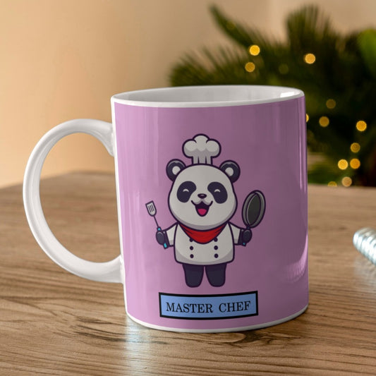 Master Chef Panda Printed Coffee Mug Microwave & Dishwasher Safe (11 Ounces / 330ML)