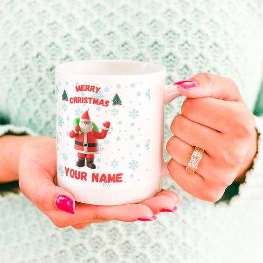 Merry Christmas Coffee Mug With Custom Name