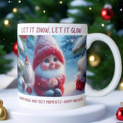 Merry Christmas Santa Coffee Mug - Cute Baby Santa Claus Christmas Themed 11oz Ceramic Mug