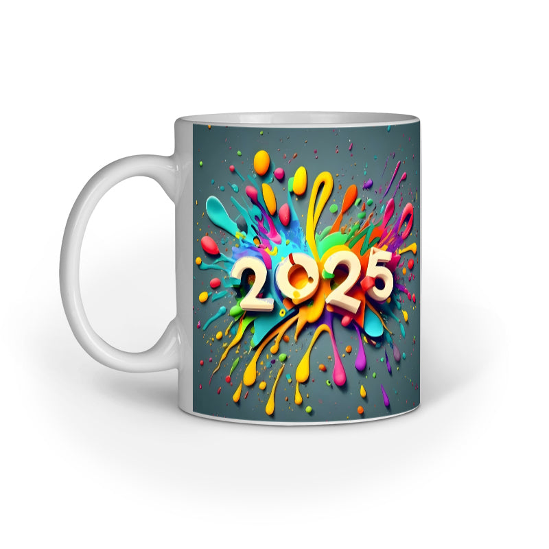 Rainbow Happy New Year Printed Coffee Mug - 350 ML