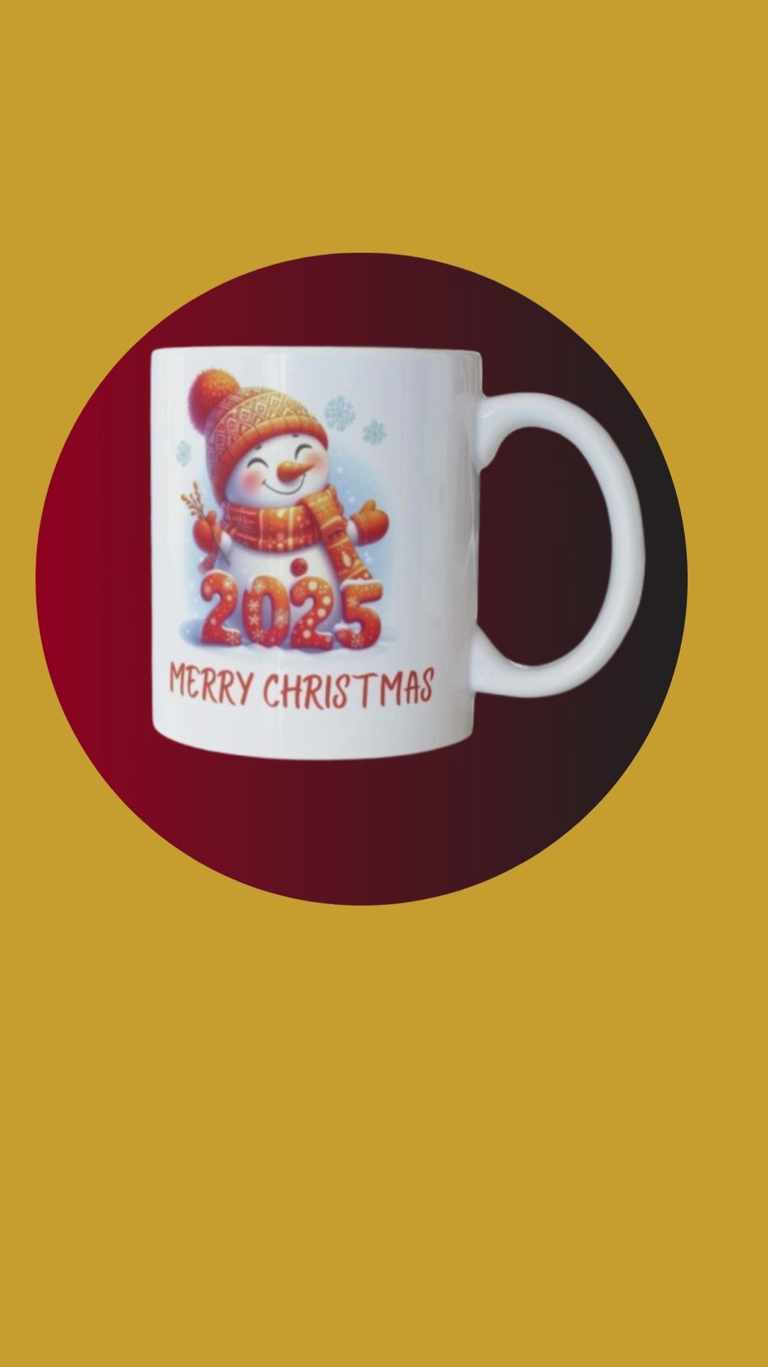 Load video: Cute Baby with Snowman Printed Ceramic Christmas Themed Mug