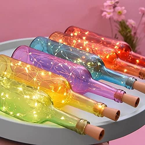 20 Led Wine Bottle Cork Copper Wire String Lights 2M Battery Operated (Warm White Pack Of 12)