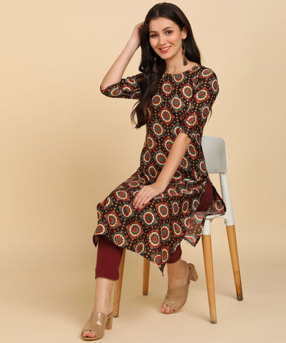 Delicate Printed American Crepe Kurti