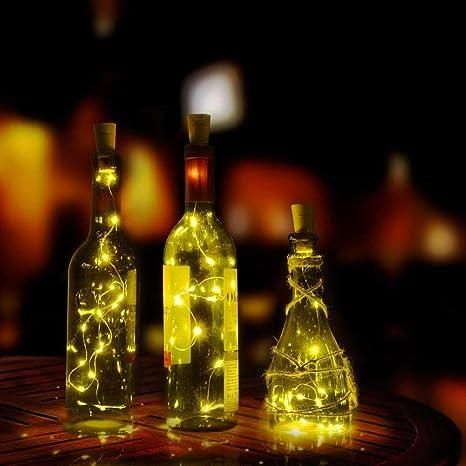 20 Led Wine Bottle Cork Copper Wire String Lights 2M Battery Operated (Warm White Pack Of 12)