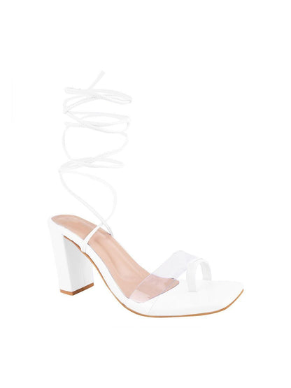 Transparent Block & Strappy Heel Sandal For Women's