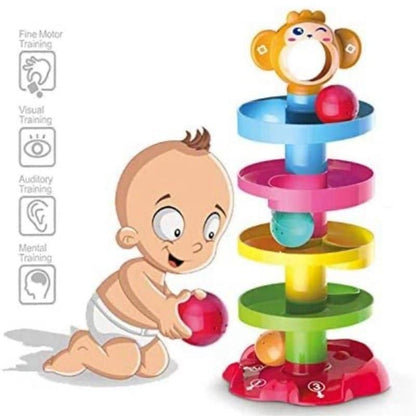 5 Layer Ball Drop and Roll Swirling Tower for Baby